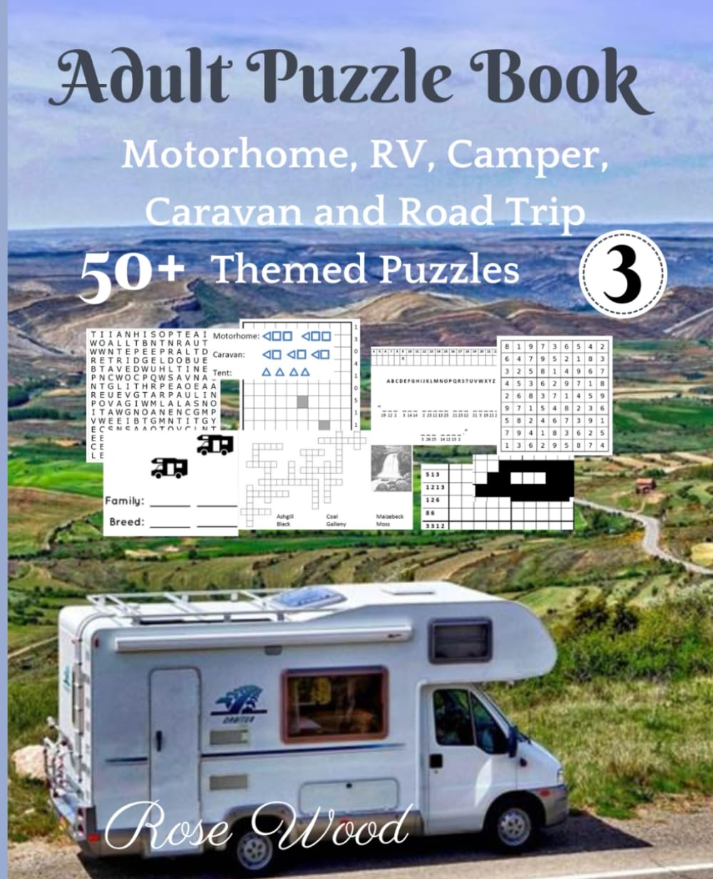 Adult Puzzle Book 3: 50+ Motorhome, RV, Camper, Caravan and Road Trip Themed Puzzles