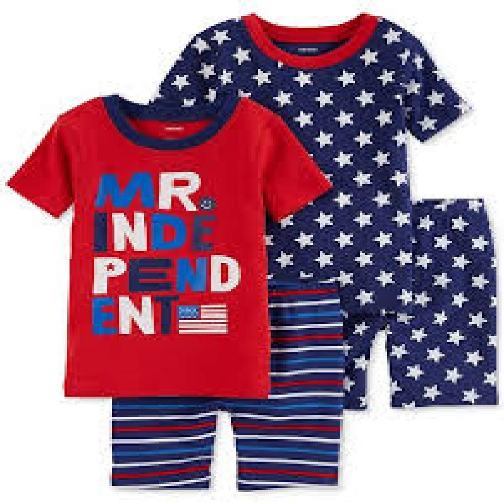Carter's Schlafanzug kurz 2 x Pajama 4 teilig Pajama kurz Sommer US Size 0-24 Monate Pyjama Nachtwäsche Baby Unisex (80/86)