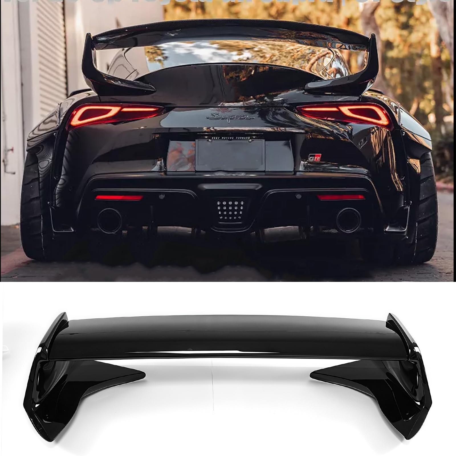 Rear Trunk Lid Wing Spoiler Compatible with for Toyota GR Supra A90 A9 MK5 2020-2024 2025 ST Style Rear Trunk Wing Spoiler (Glossy Black)