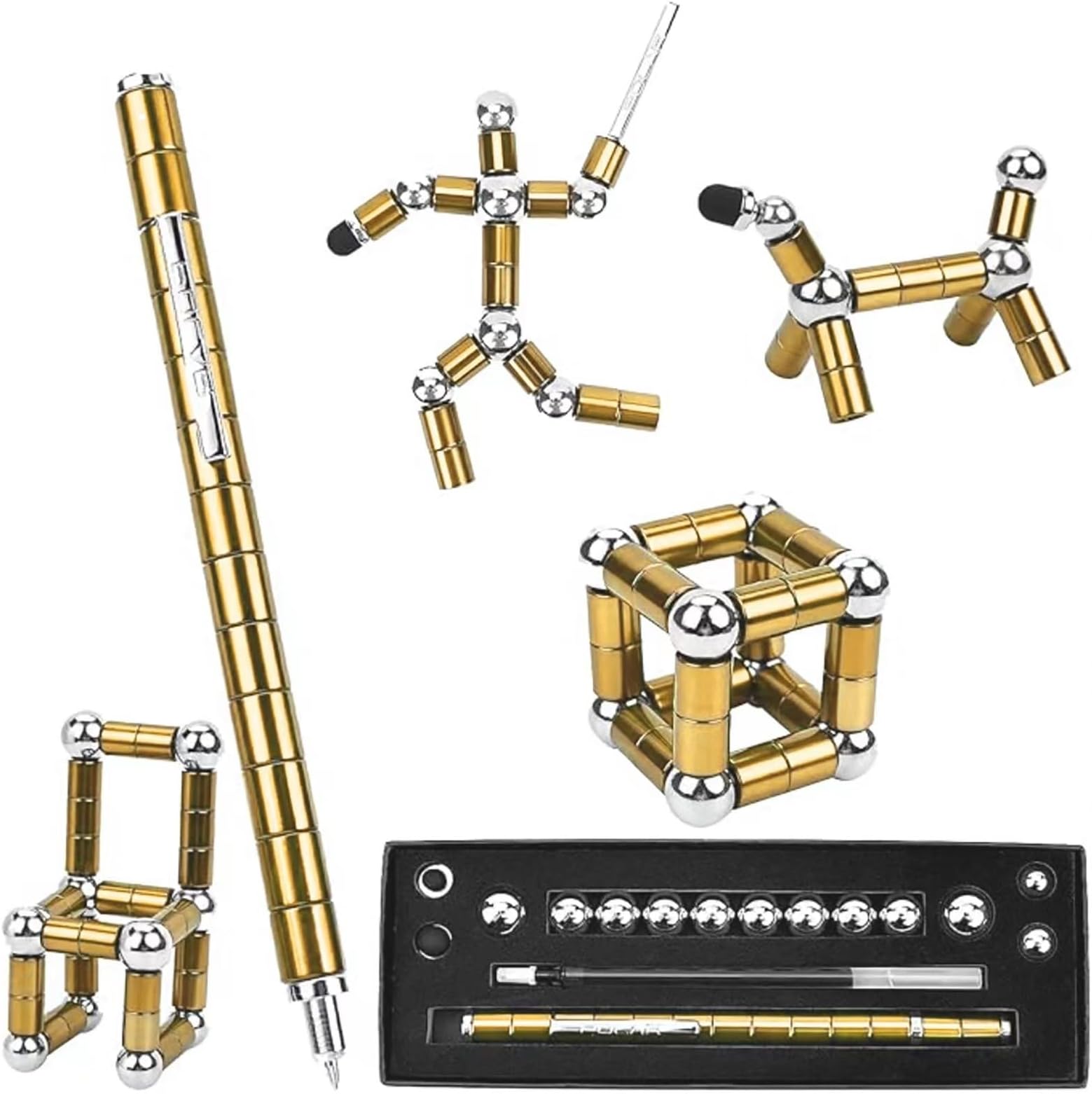 asuku Magnetic Fidget Pen: Multi-Functional Stress Relief Toy & DIY Sculpture Blocks – Ideal Gift for Kids, Teens, Adults – Perfect Desk Toy, Birthday for Creativity and Focus.