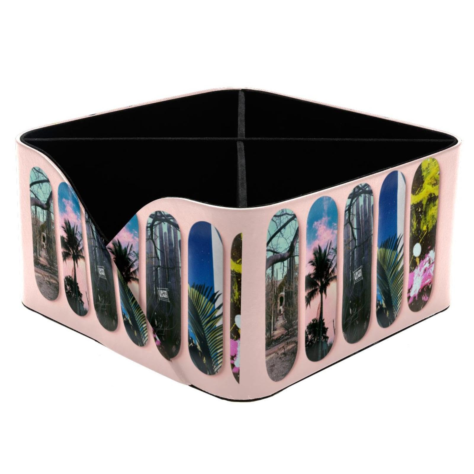 Panier de rangement de bureau skateboard à 4 compartiments contre le désordre
