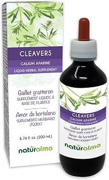 Naturalma Cleavers or Clivers Galium aparine herb with Flowers Alcohol-Free Tincture - 6.76 fl oz Liquid Extract in Drops - Herbal Supplement - Vegan