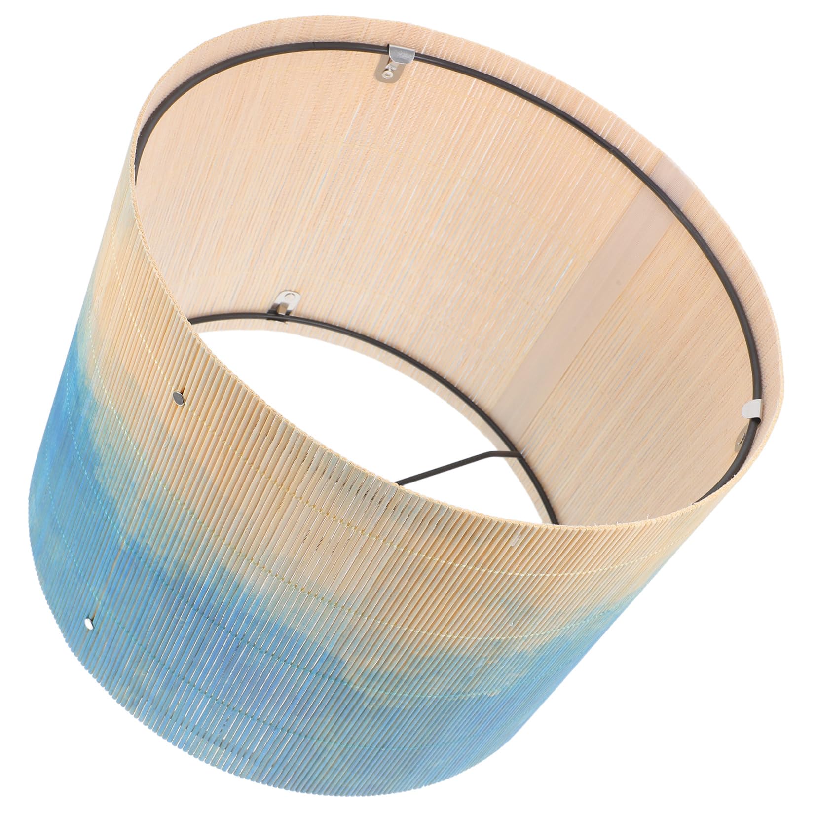 Luxshiny Pantalla para Lámparas de Bambú Impresión Acuarela Única Azul, Material Duradero y Diseño Atractivo para Decoración del Hogar