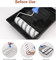 Vista 3 de Cubiertas de rodillo de pintura de microfibra Yaxa Basics, para acabado suave, 9 x 3/8 pulgadas, paquete de 6