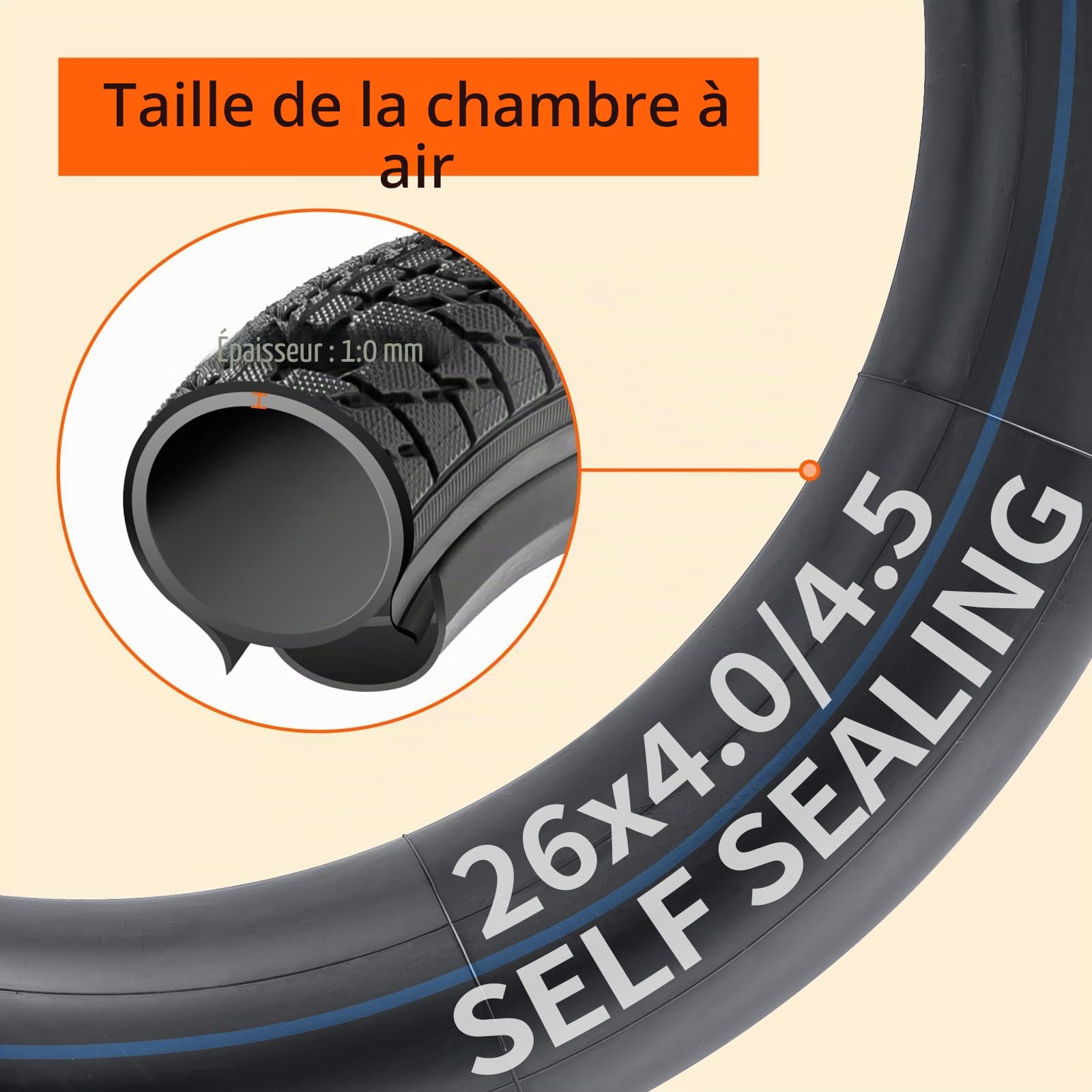 YunSCM 2PCS 102/114-559 Anti-crevaison Chambres à air 26x4.0/4.5 AV32mm Valve Prévention et Réparation,Compatible 26 Pouces Chambre à air Vélo de Route, VTT, vélo électrique 26x4.0 26x4.5