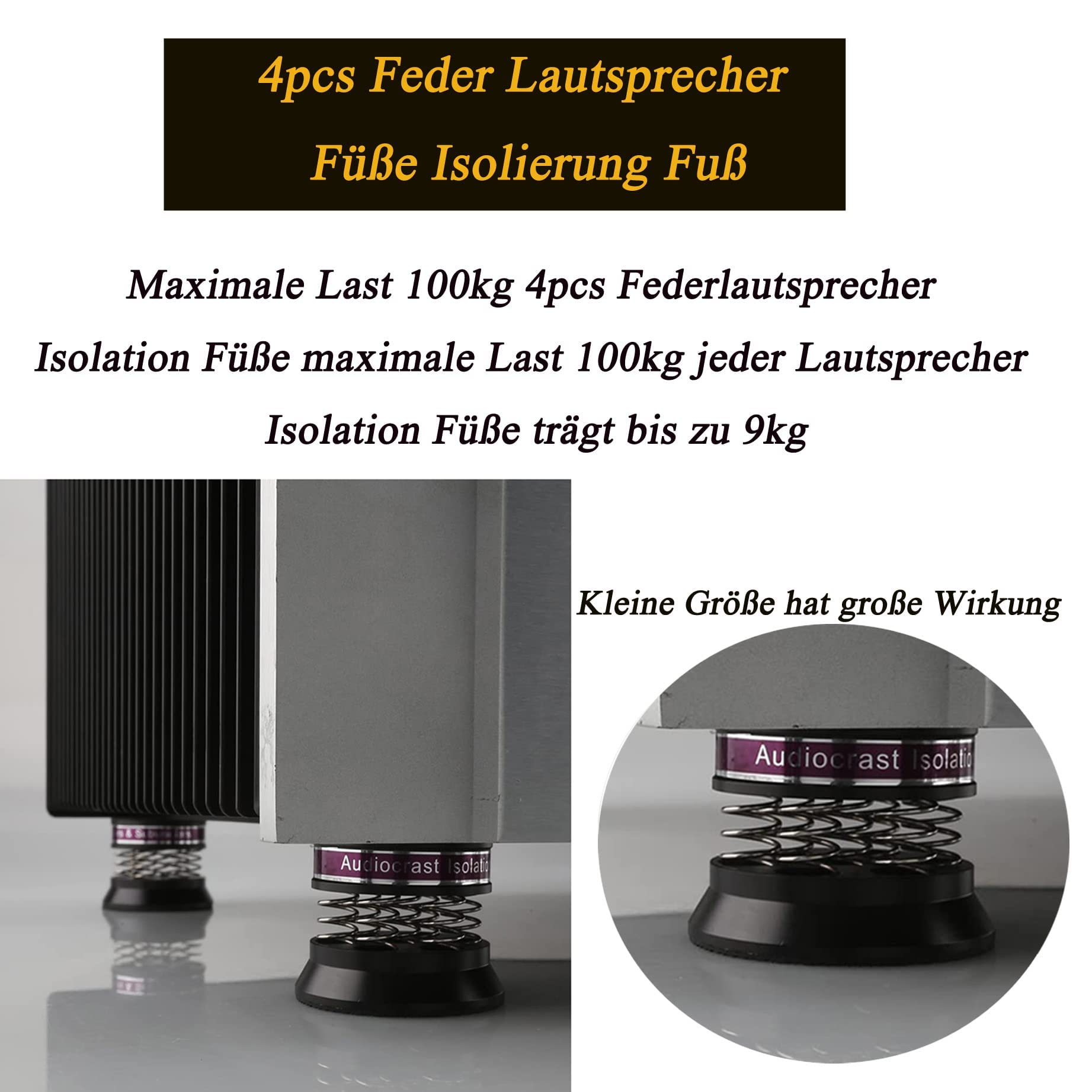 Piedini ammortizzatori HiFi 38,5 mm x 43 mm per altoparlanti subwoofer