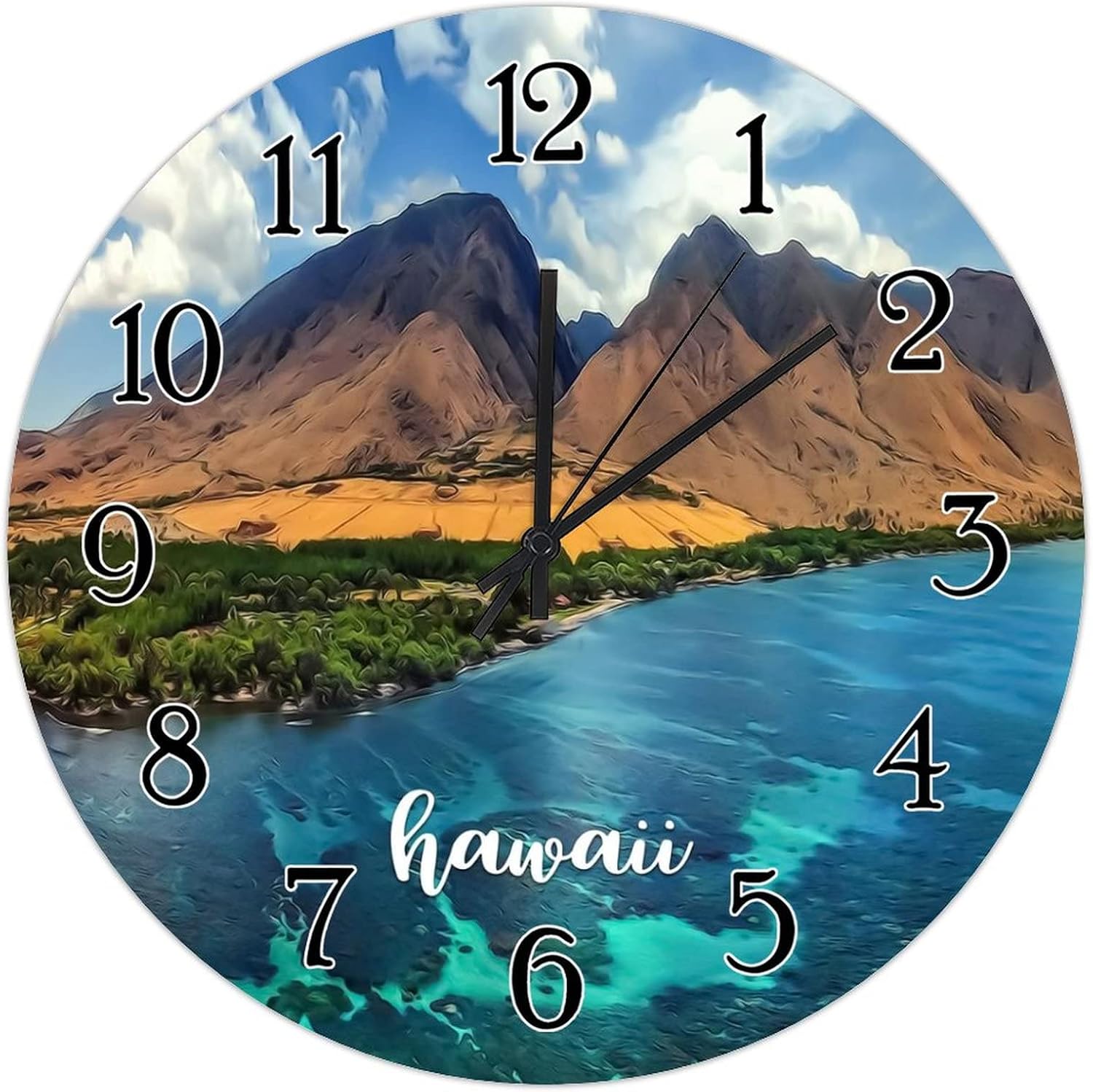 American Beach Hawaii Hanging Wall Clock USA State Hawaii Clocks Travel Lovers Gift