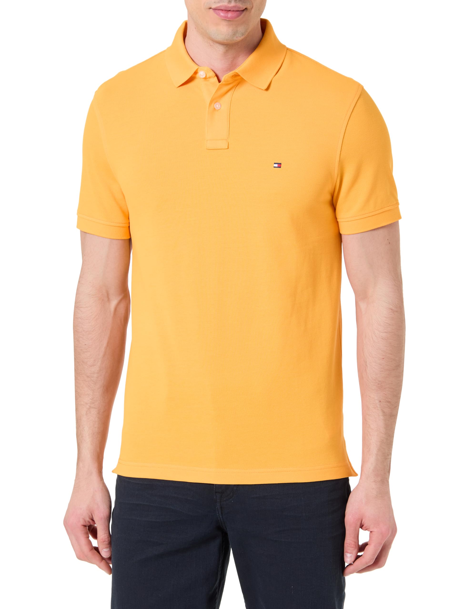 Tommy Hilfiger Men's 1985 Regular Polo MW0MW17770 S/S Polo, Orange, S