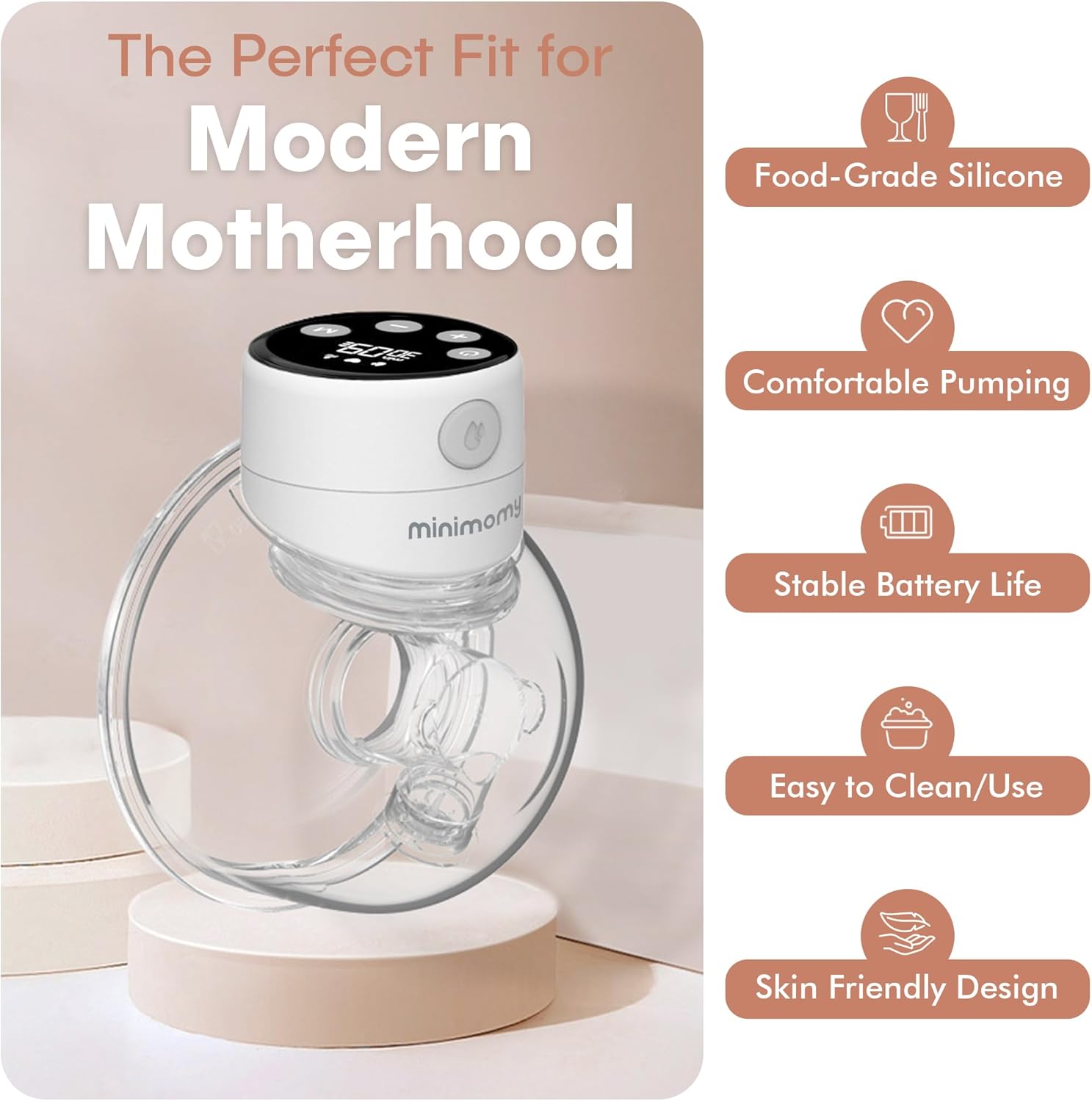 Wearable Hands-Free Electric Breast Pump – Double Portable Pump, 3 Modes 12 Levels, Quiet Rechargeable Breastfeeding Pump, LED Display, 24mm & Multiple Flange Sizes (2 Count) - Image 5