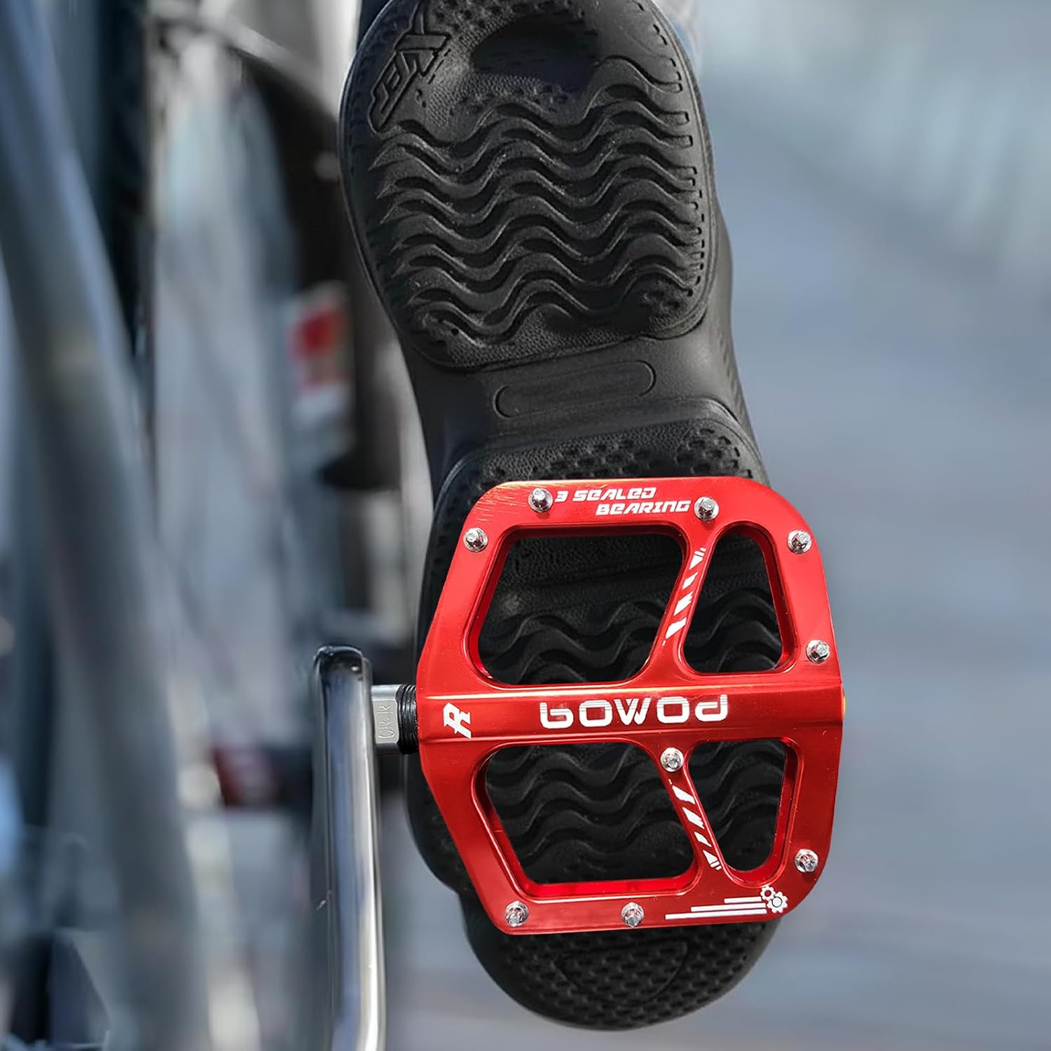 Bike Pedals Mountain Bike Adult, Light MTB Flat Pedals Grippy w 9pcs Non-Slip Studs, Aluminum Alloy Composite Platform Pedals,Suitable for Women, Children, Road Bikes, BMX,MTB and Leisure Bikes