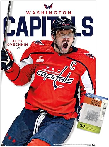 Trends International NHL Washington Capitals - Póster de pared de la serie 23 de Alexander Ovechkin, 14.72 x 22.37 pulgadas, paquete de póster
