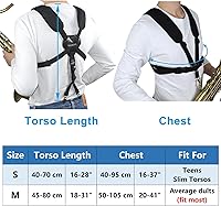 Vista 5 de adorence Correa de Arnés para Saxofón, Correa Acolchada para Hombro y Pecho para Saxofones Barítono, Tenor y Alto, Ideal para Principiantes