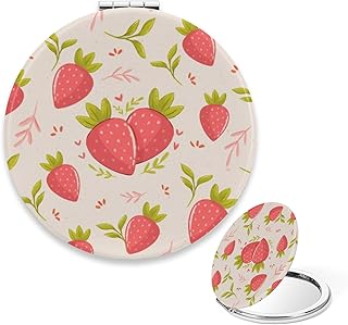 Espejo compacto vintage, espejo de viaje rojo...