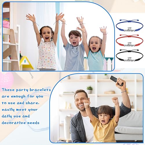 Miniatura 6 de Sureio 48 Pcs Sports Gifts Bulk Sports Ball Bracelet Team Gifts Rope Braided Charm Bracelet Sport Birthday Party Favors for Girls Boys Kids