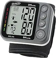 G-Tech Aparelho de Pressão Digital Automático Pulso com Sensor 3D GP450SP, Preta/Cinza
