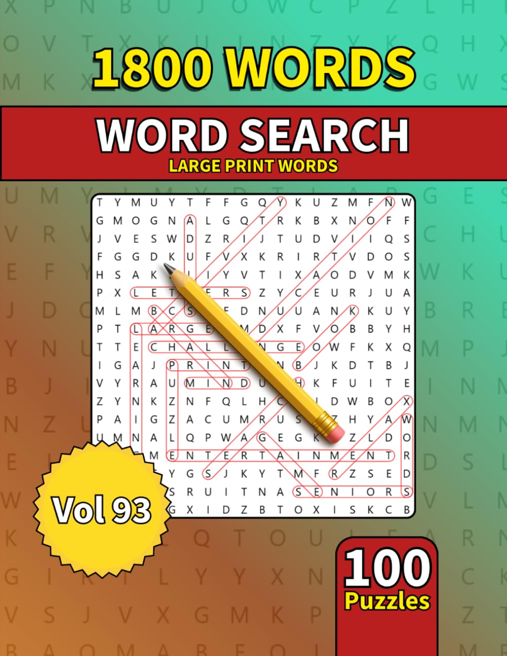 Large Print Word Search Book for Adults: 1800 Words - 100 Puzzles - Varied Themes - Perfect for Adults, Seniors & Teens - Vol 93