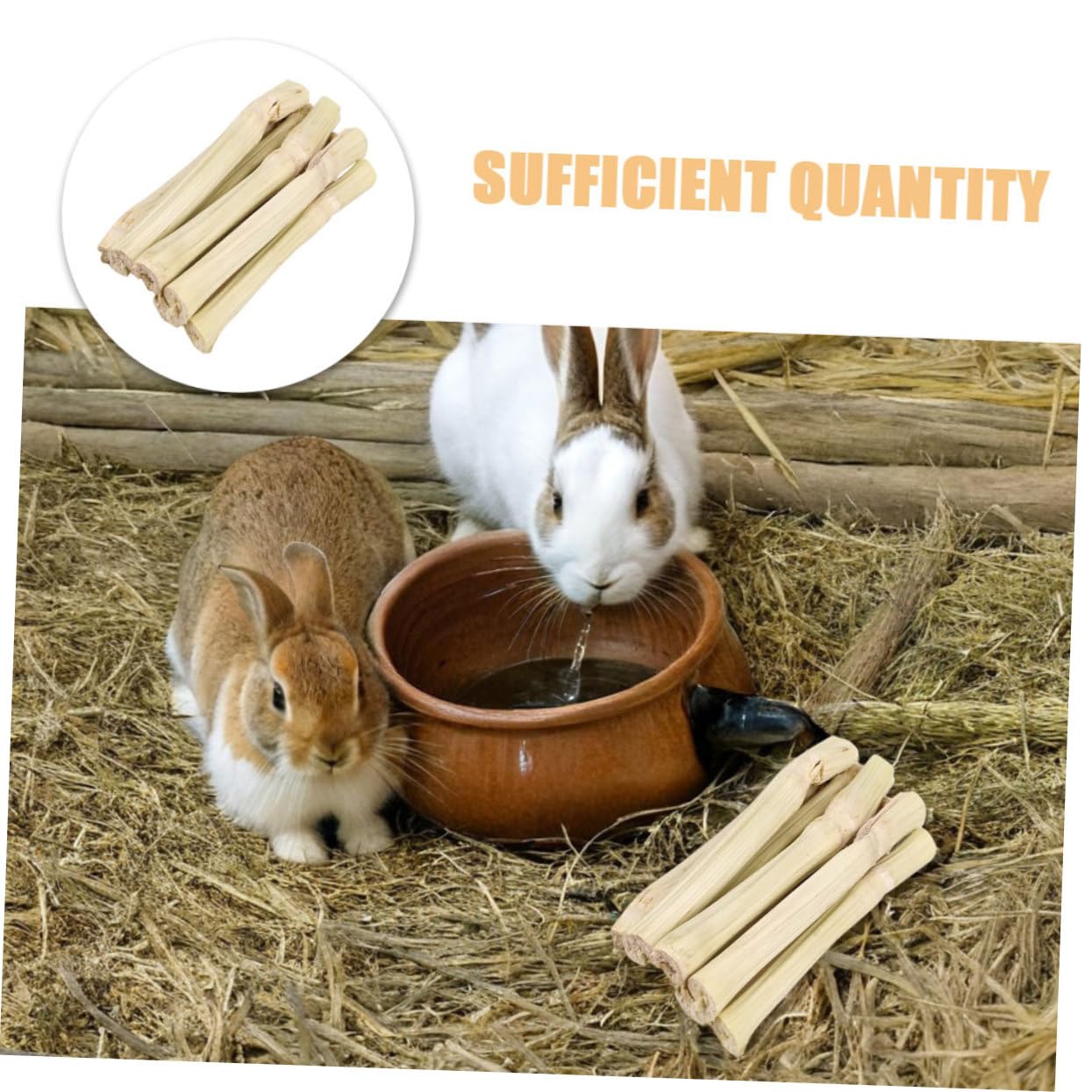 Toyvian Naturalne Słodkie Patyczki Do Gryzienia z Bambusa dla Królików Chomików i Gryzoni Bezpieczne Zabawki Do Zębów Małych Zwierząt Wspomagające Higienę Jamy Ustnej i Zapobiegające Nudy