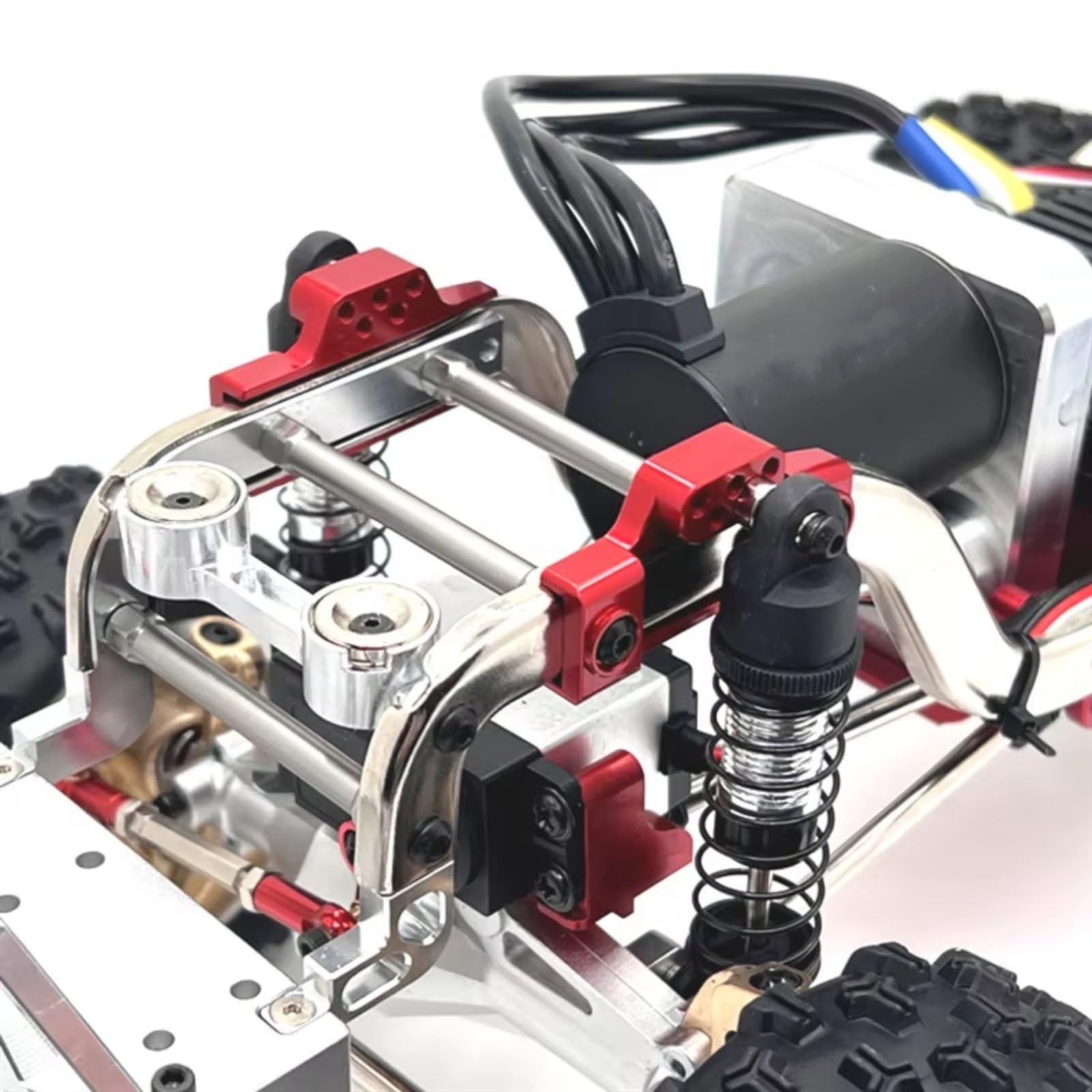 Ricambi Modellini RC Per MJX H12Y+ 1/12 Staffe Ammortizzatori Anteriori E Posteriori In Metallo Auto RC Crawler Camion Per Buggy Parti Riparazione E Aggiornamento(Silver)