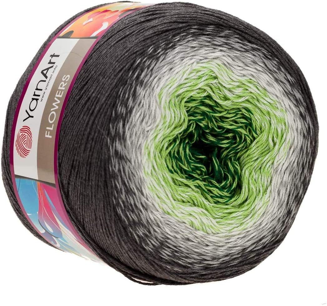 Cotton Yarn Rainbow Flowers 55% Cotton 45% Acrylic 250gr 1094yds Multicolor Crochet Yarn Spring Summer 2 Sport