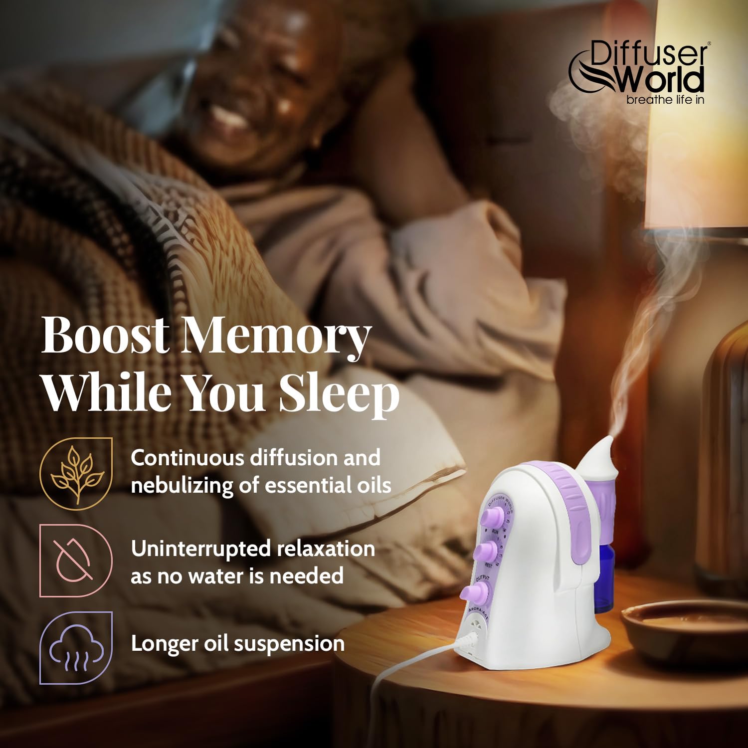 Difusor de aceites esenciales Aroma-Ace, difusor atomizador de aromas, beneficios terapéuticos de última generación, prevención de virus aerotransportados, versión de 110 voltios de Estados Unidos, lavanda