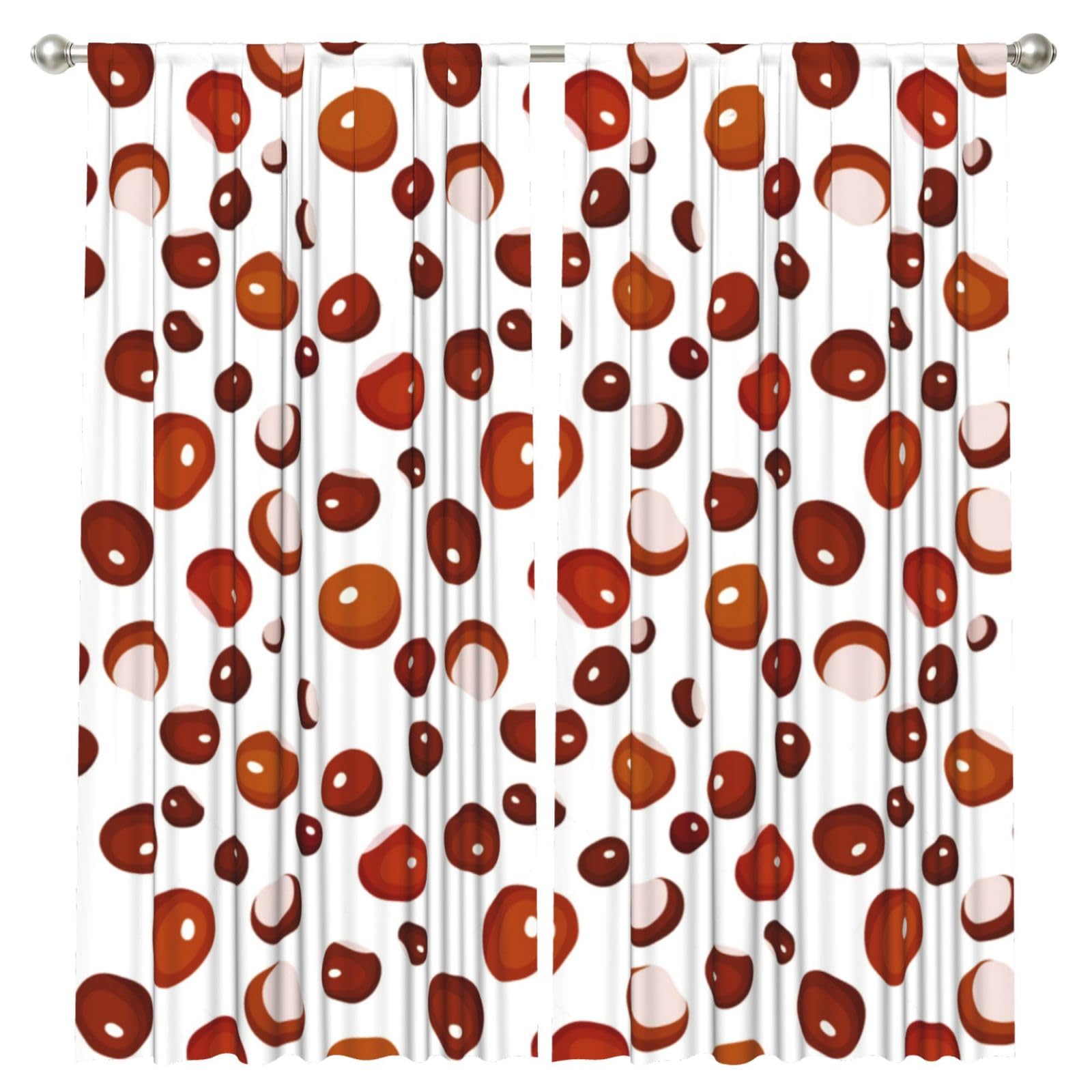 InOmak Autumn Chestnuts Pattern, 2 Panels Window Curtains 52 x 84 Inch Blackout Curtains for Living Room Bedroom