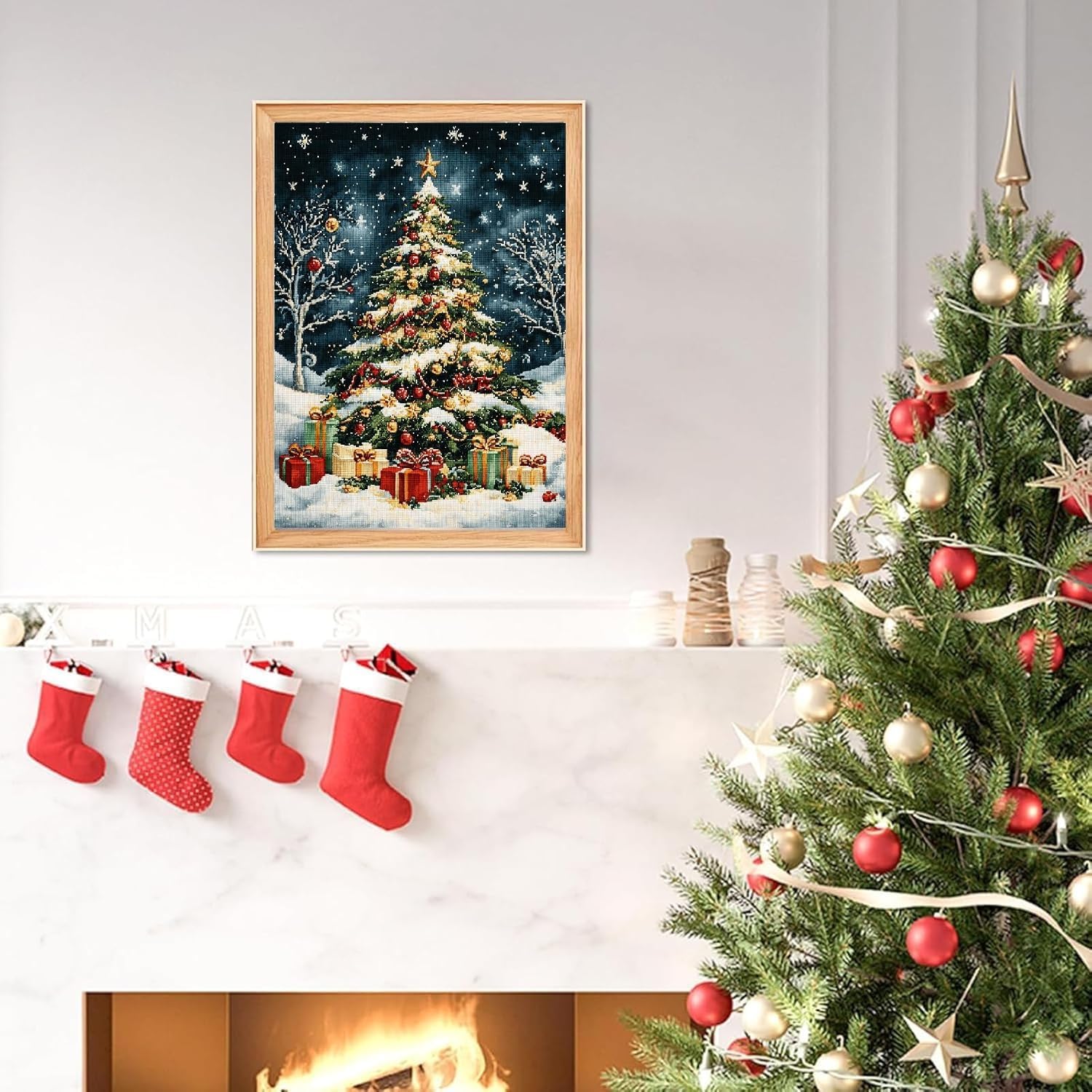 Amazon | クリスマス クロスステッチ キット、クリスマスツリー,11 CT