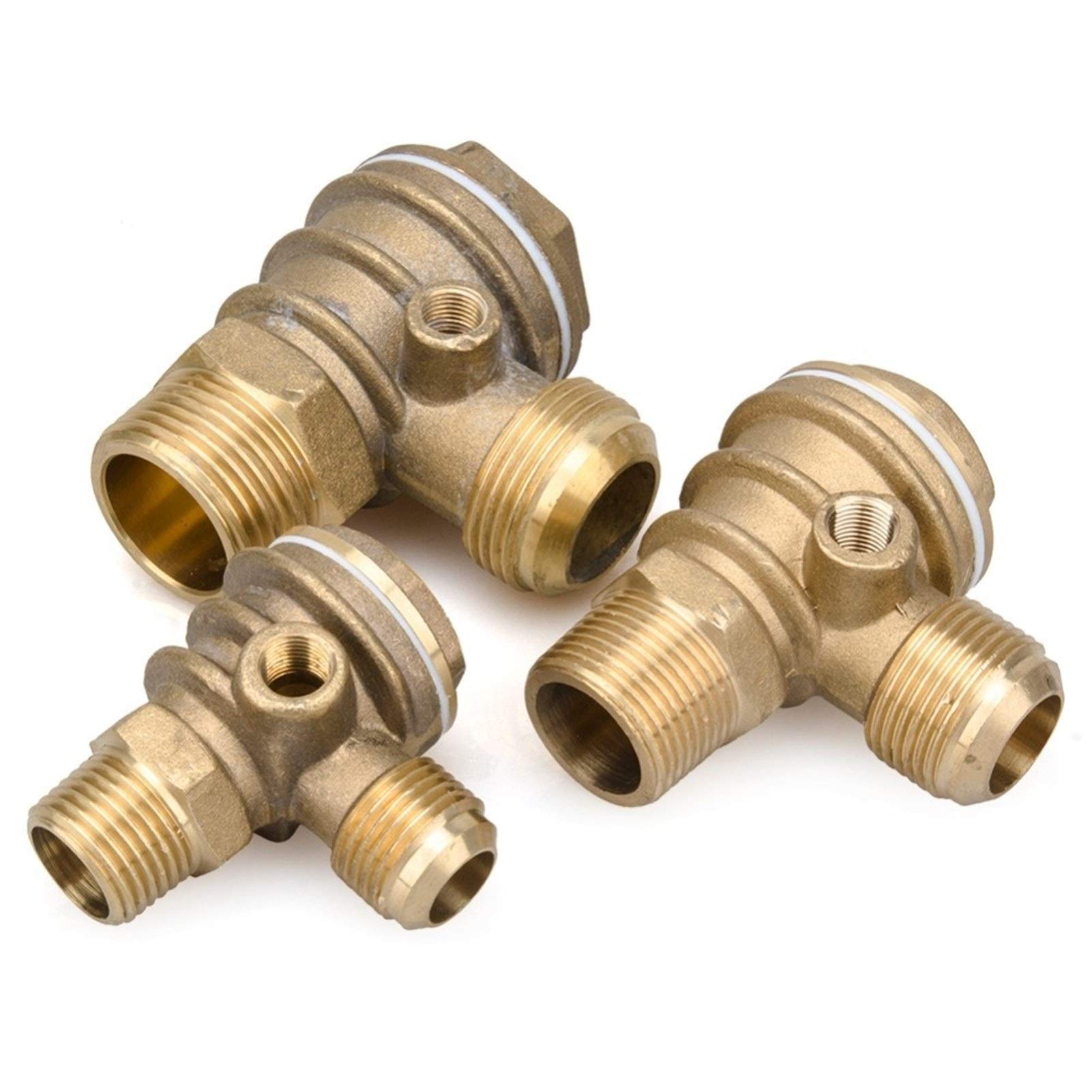 Valvole di ritegno 1 pezzo in rame puro con dissipatore calore Valvola ritorno verticale a 3 porte/Connettore valvola for compressore d'aria Elevata durezza(26x10x26mm)
