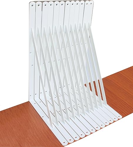 Vista 89 de Paquete de 4 soportes de estante resistentes de 8 pulgadas de largo x 6 pulgadas de alto con tornillos, soportes de estante de metal, soportes