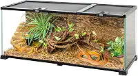OiiBO Tanque de répteis de 20 galões, 76,2 x 30,5 x 30,5 cm, alimentação superior de terrário e ventilação de tela de porta deslizante dupla com bandeja de PVC de fácil limpeza para répteis cobra