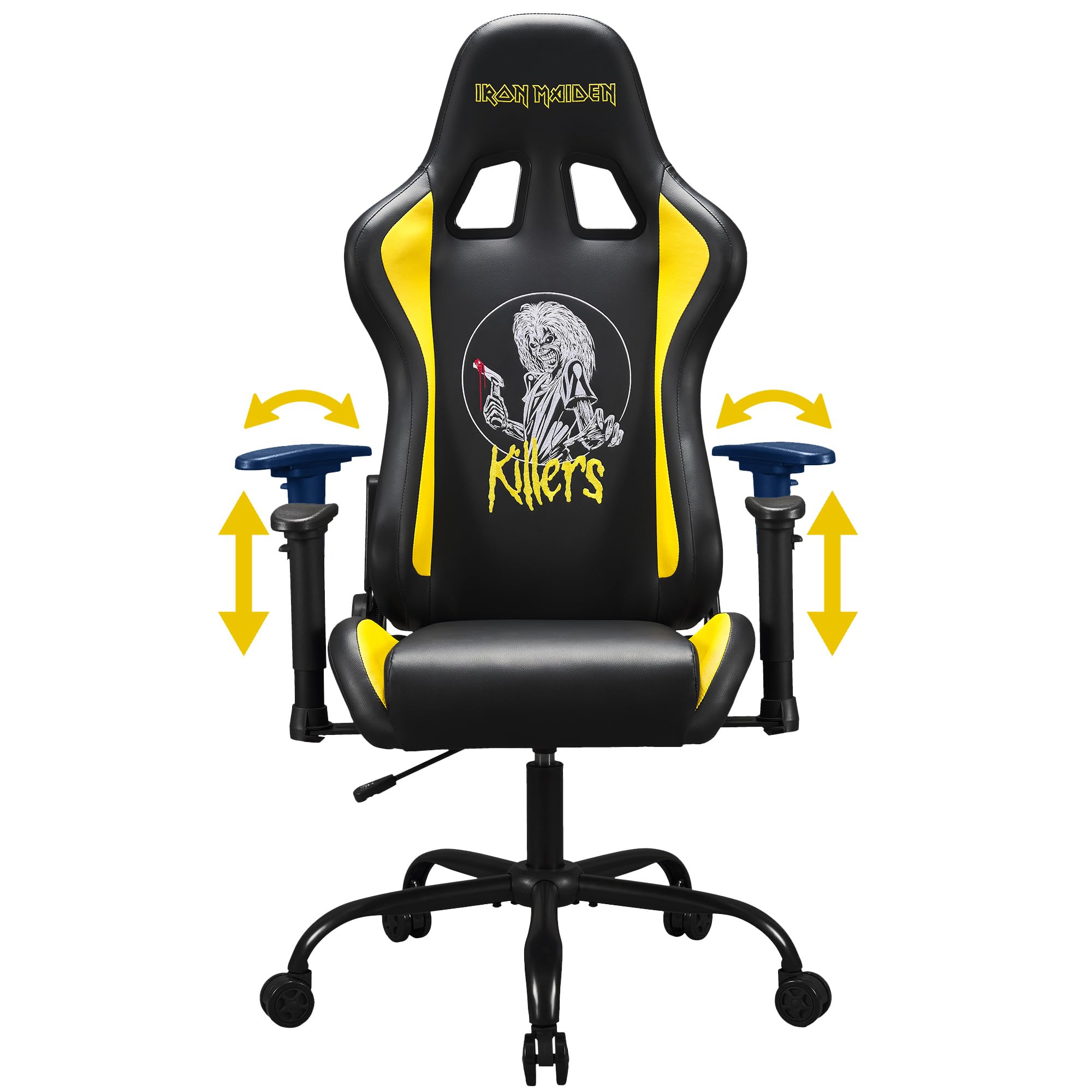 Subsonic - Chaise Gaming Iron Maiden - Fauteuil de Bureau Ergonomique avec Mousse Haute Densité, Dossier Inclinable et Accoudoirs 3D Réglables - Hauteur Ajustable