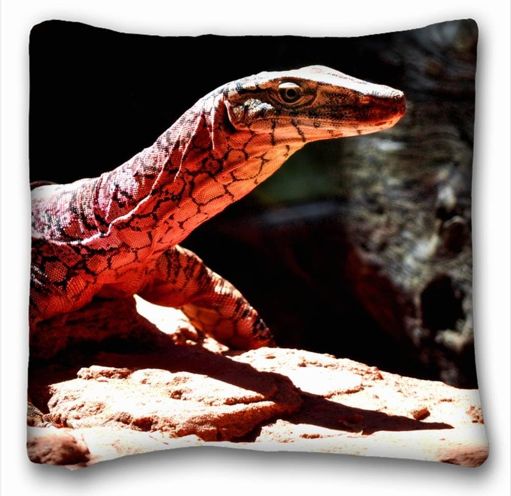 Animal Pillow Case Animals lizard red monitor stone light