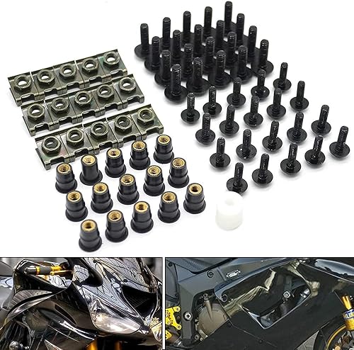 Miniatura 8 de WYNMOTO Kit de pernos de carenado, tornillos, tuercas, arandelas, clips, kits de montaje de pernos de motocicleta aptos para Yamaha 2005 r1 YZF1000