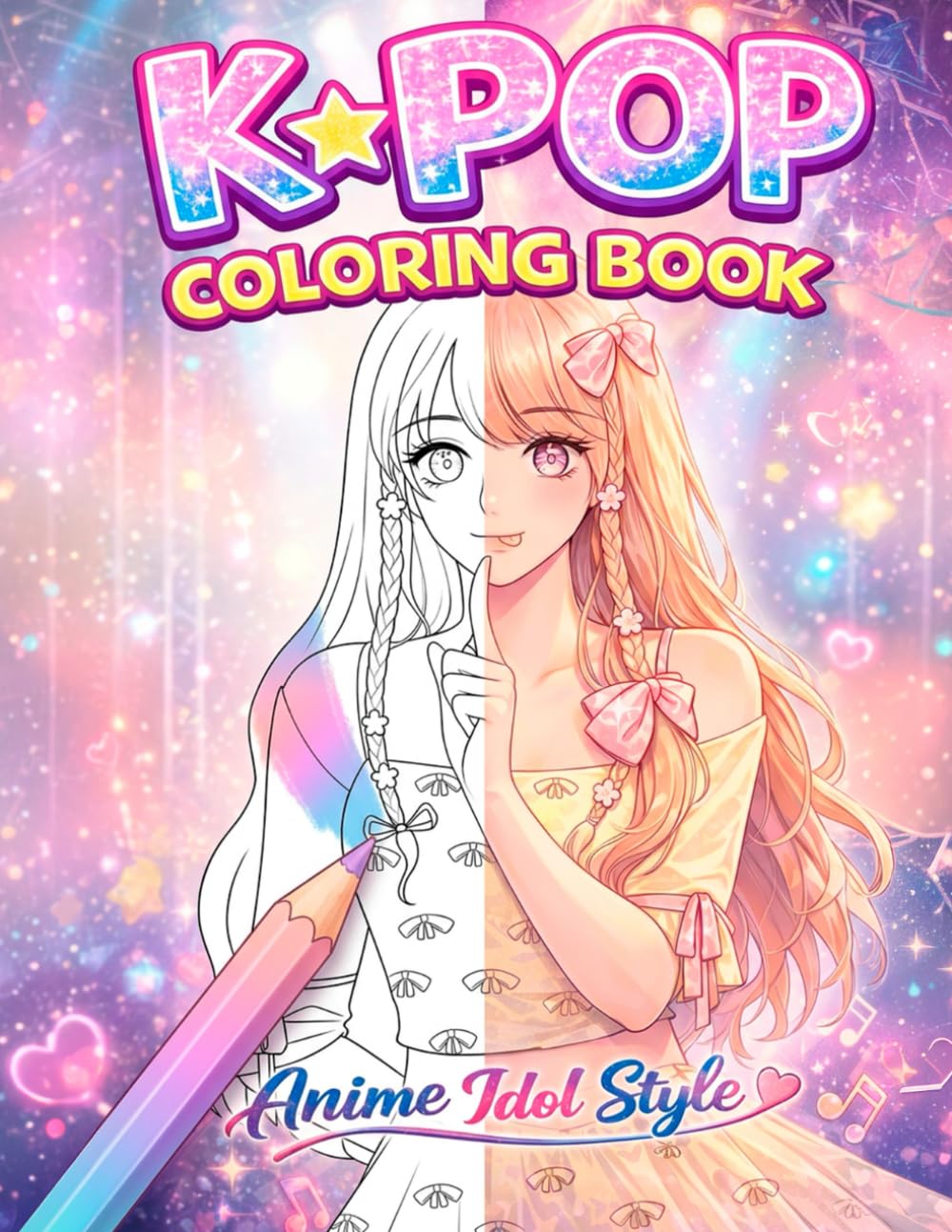K-Pop Coloring Book: Anime Idol Style: 30 Real Hand-Drawn Illustrations of Music Stars, Iconic Outfits & Fashion | Detailed Anime Art for Teens and Adults | Perfect Kpop Fan Gift for Girls