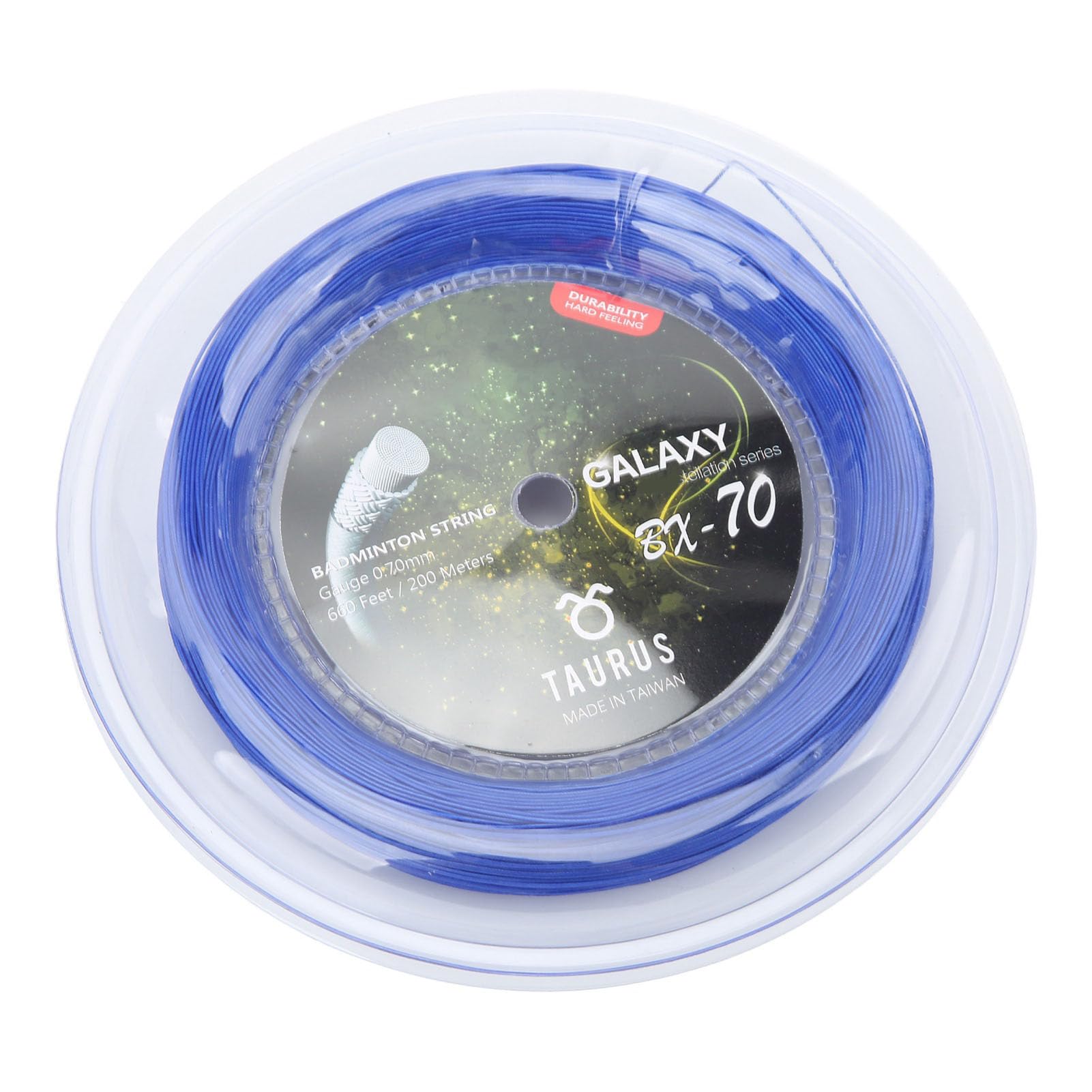 Jauarta POWERTI BX70 Badminton Rackets String High Elastic Nylon Badminton Racquet String 0.7mm Badminton String 200m Reel (Blue)