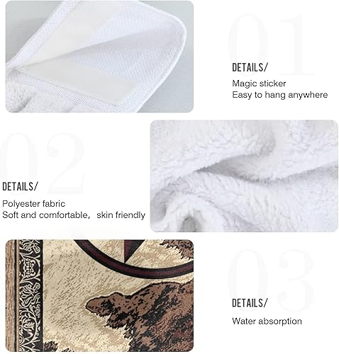 Miniatura 5 de Western Texas Star - Juego de 2 toallas de estilo vintage con diseño de estrellas en madera, rústicas, suaves, absorbentes, para cocina, barra de