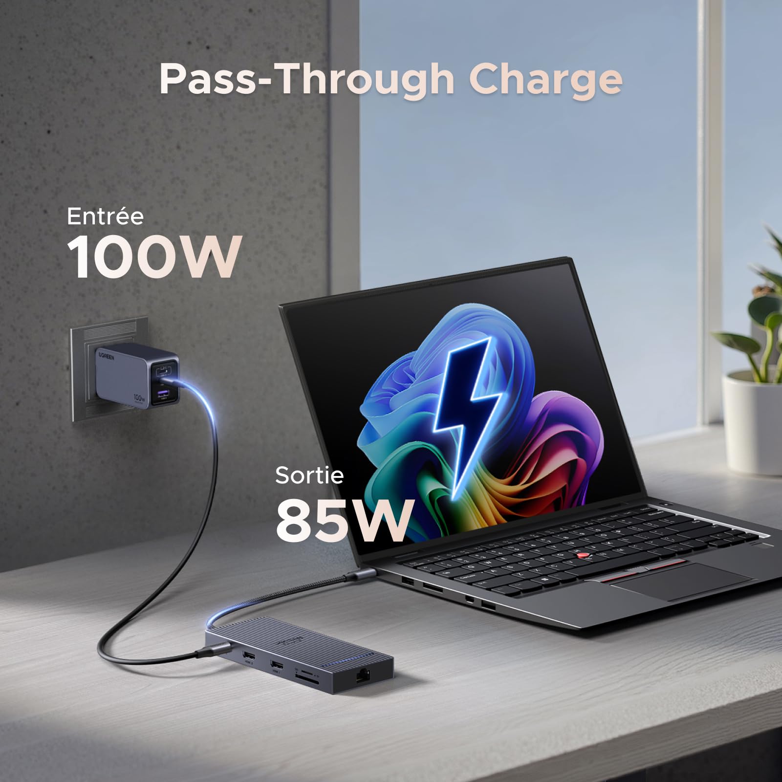 UGREEN Revodok Pro 2102 Docking Station USB C Double HDMI 4K 60Hz 10 en 1 Hub USB C 10Gbps Adaptateur Ethernet Gigabit PD 100W Charge Lecteur de Carte SD TF Multi Data Ports
