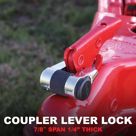 Trimax TMC10 7/8 Key Coupler Lever/Door Latch Lock Machine-Forged Chrome Steel, Protective Rubber Bumper, Weatherproof Cap, Anti-Theft Security