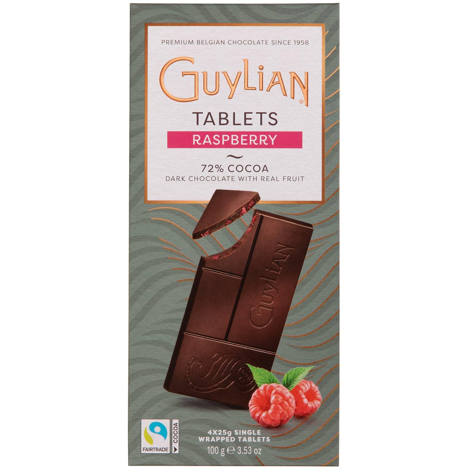 Guylian Tablets Raspberry 72% Dark Chocolate & Real Friut 100g Imported (Belgium) (B0CNPSB6LS) Amazon Price History, Amazon Price Tracker