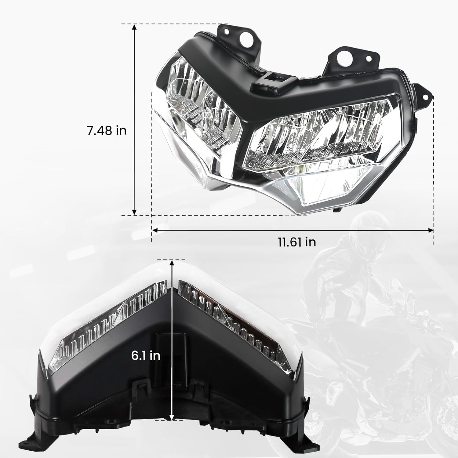 Headlight for Z900 Z650 2020-2025, LED Front Light with High Low Beam Headlamp for Kawasaki Z900 / Z650 / Z900 ABS / Z900 SE ABS / Z400 ABS 2020-2025 Accessories, Replace 23001-0048