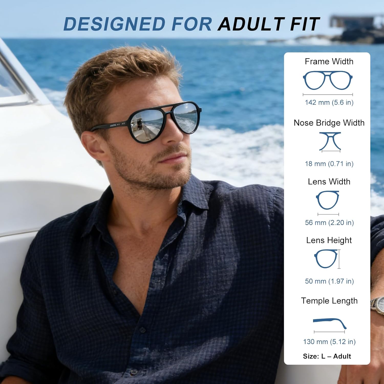 Polarized Aviator Sunglasses for Women, UV400 Protection, Lightweight Comfortable Fit, Large Frame
