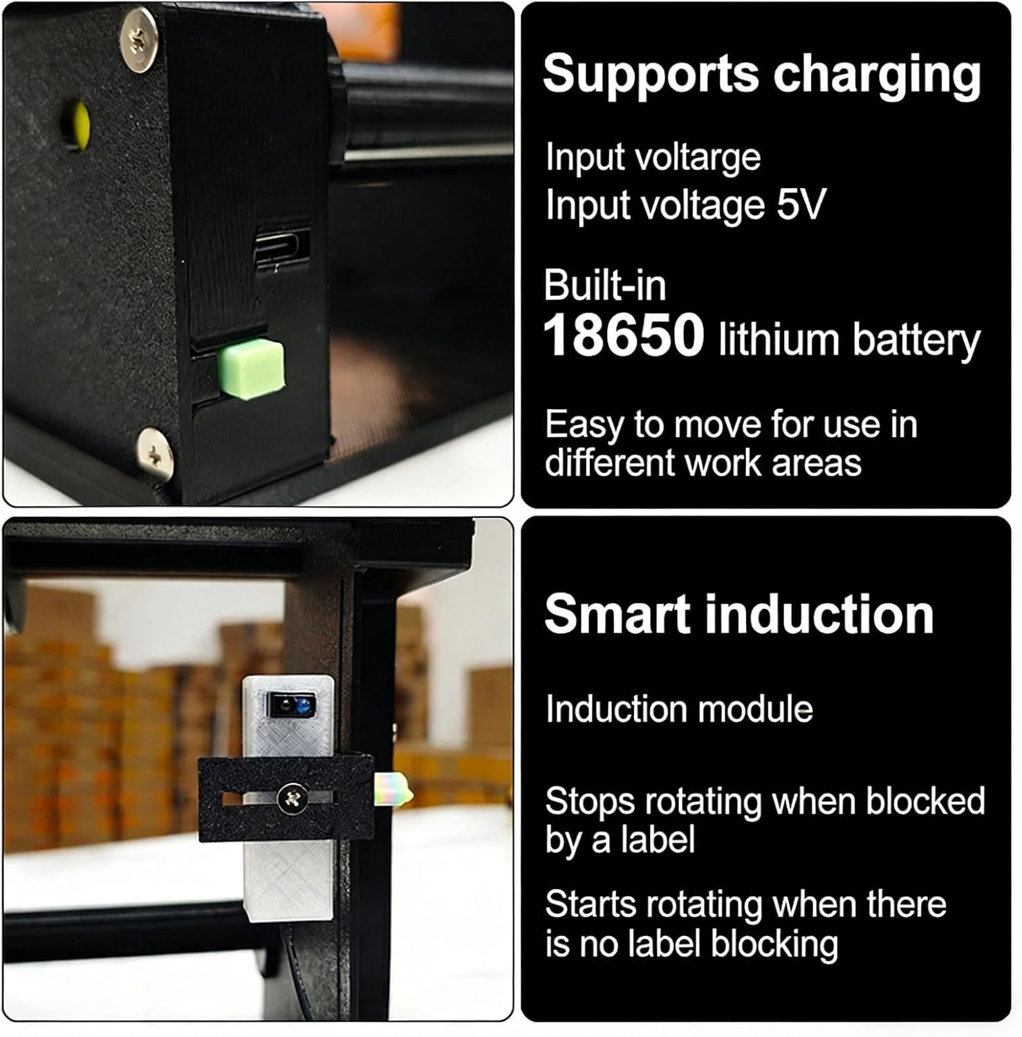 Automatic Label Stripper Dispenser, Rechargeable Sticker Roll Dispenser with Auto Sensing Function, Label Applicator Stripper, Max Labeling Size 120×150mm, for Home Office Logistics
