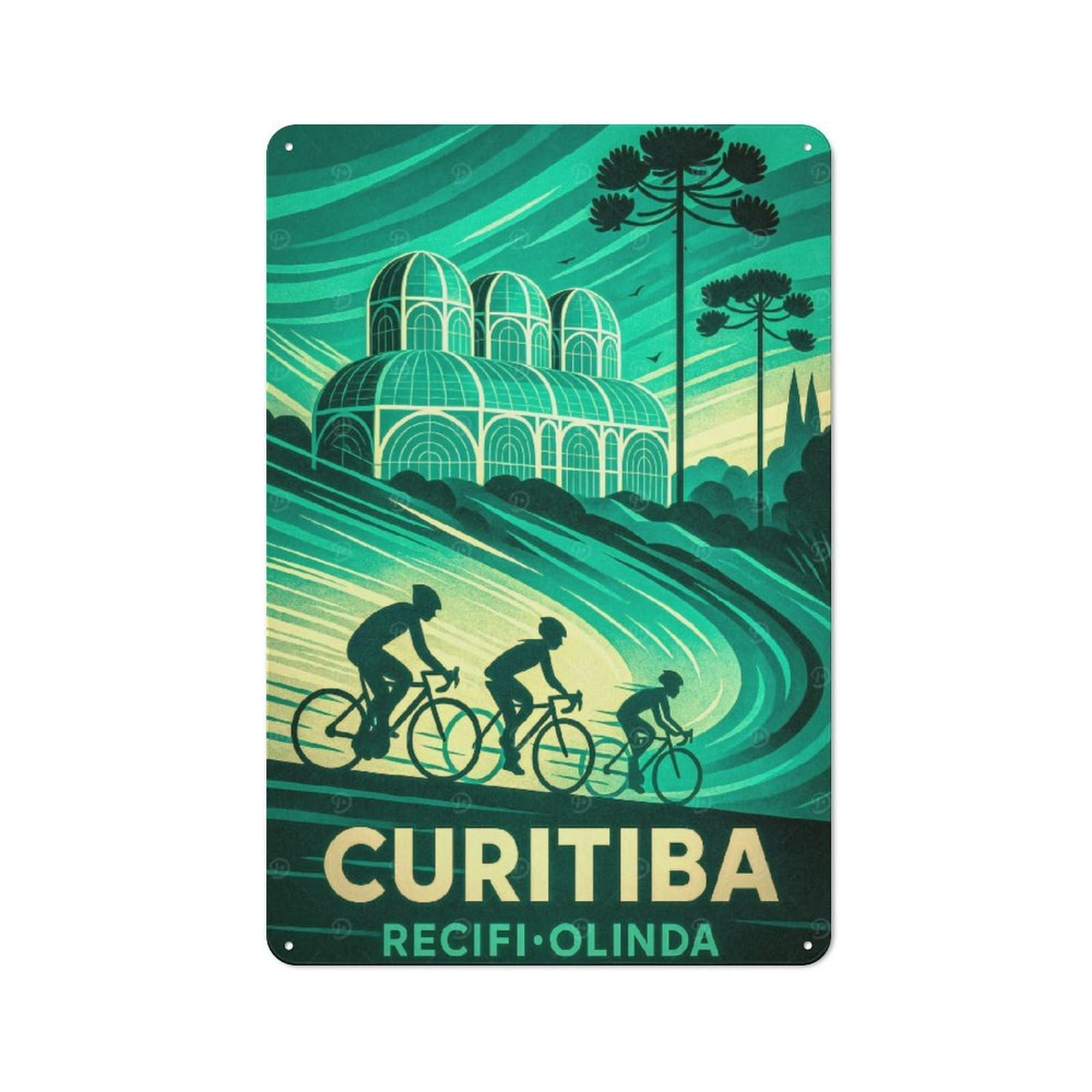 Curitiba Travel Decorative Tin Plaque 30x20cm, Decorative Novelty Wall Art for Hallway, Home Bar, Garage Or Study