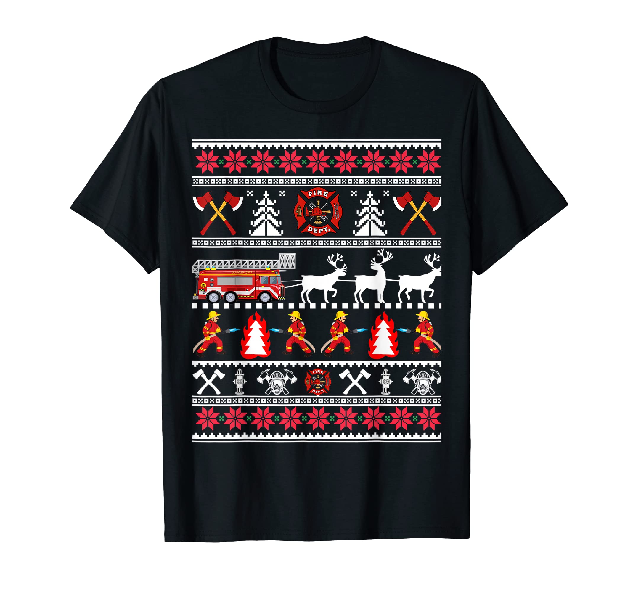 Firefighter Ugly Christmas SweaterFireman Fire Department T-Shirt