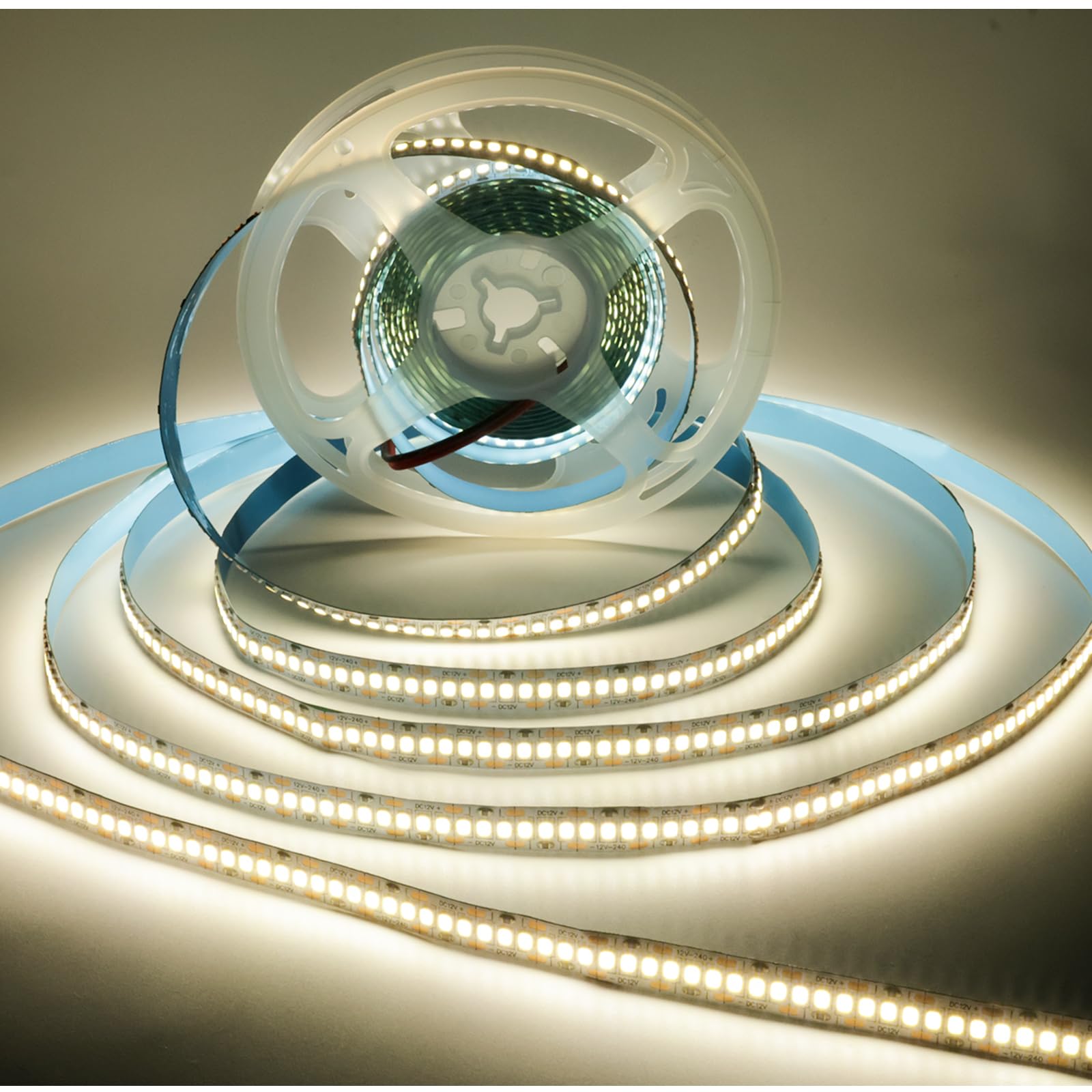 Tesfish 12V LED Strip Lights, 240 LEDs/M, Total 1200 LEDs Natural White 4000K 16.4 ft Light Strip 2835 IP20 Tape Lights Super Bright for Bedroom,