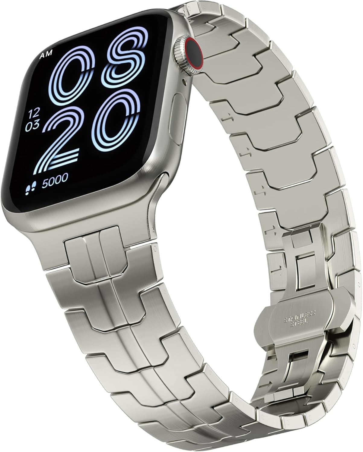 Compatible with Apple Watch Band 49mm 45mm 44mm 42mm 38mm 40mm 41mm, Metal Strap with Butterfly Folding Clasp for iWatch Ultra Series 10/9/8/7/6/5/4/3/2/1/SE Men