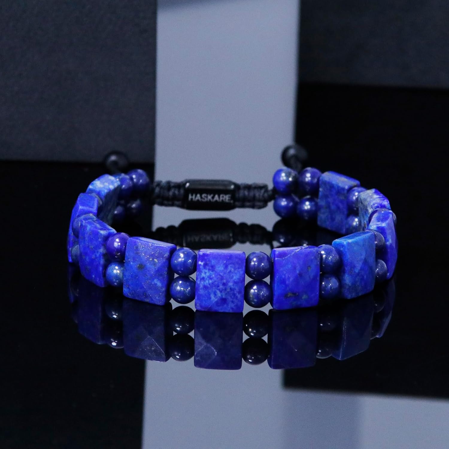 HASKARE Mens Jewelry Beads Crystal Bracelet for Men, Energy Bead Bracelets Healing Stone Lapis Lazuli Bracelet, Real Blue Gemstone Protection Crystals Woven Drawstring Anxiety Bracelets Gift for Him - Image 7