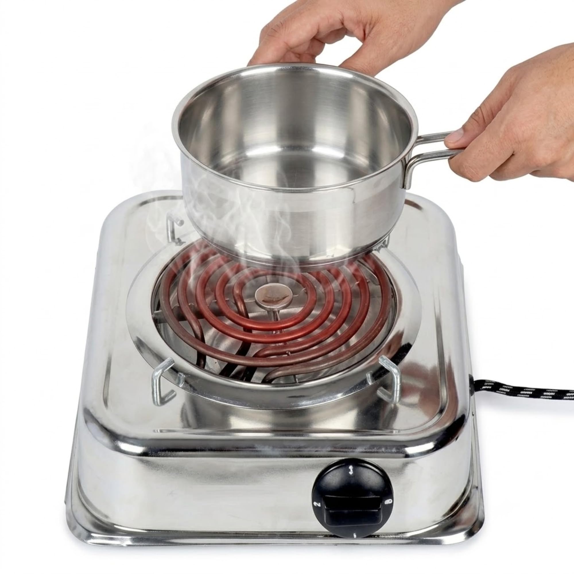 Drumstone 𝟏𝟓 𝐘𝐄𝐀𝐑𝐒 𝐖𝐀𝐑𝐑𝐀𝐍𝐓𝐘 Portable Electric Hot Plate 2000W – Coil Heating Cooktop with Safety Shutoff, Easy Clean Steel Surface, Precise Temp Knob – Works with Cast Iron, Nonstick-picture-20