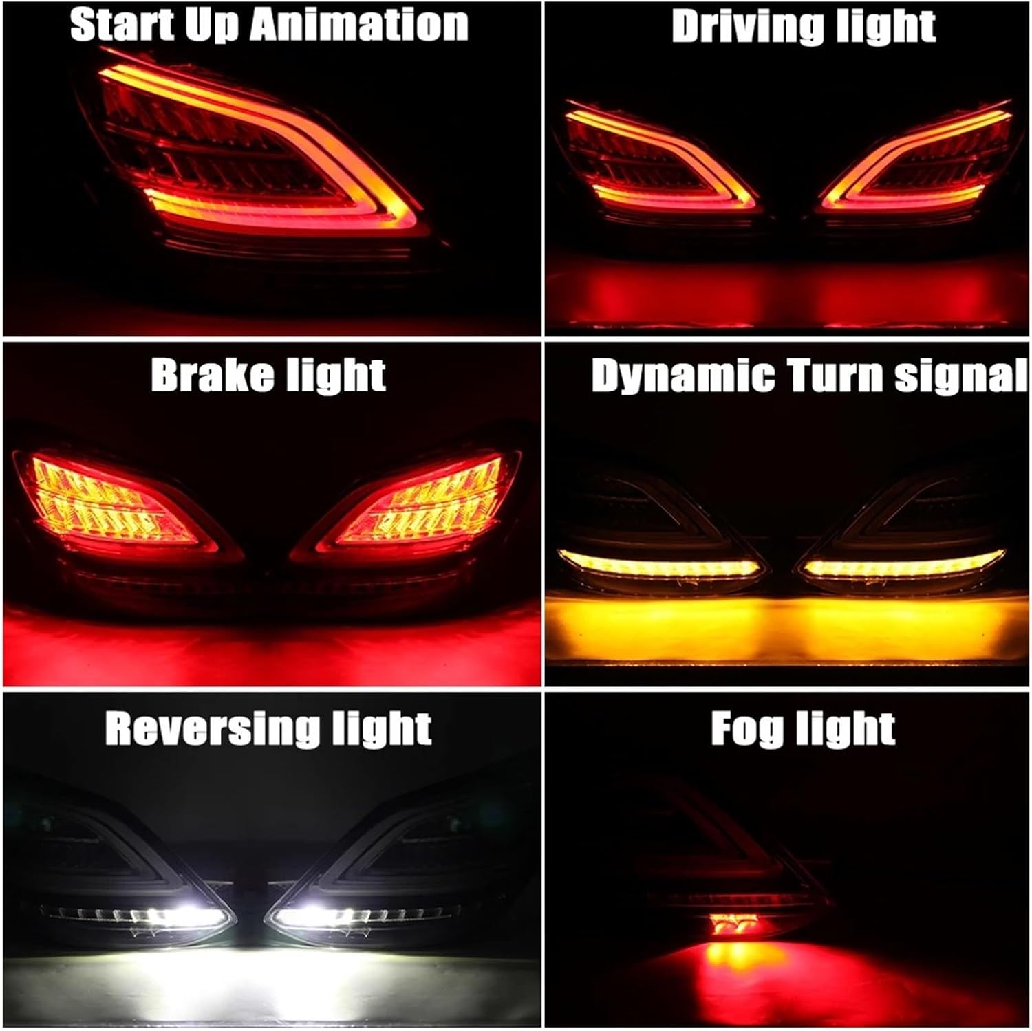 Led Rear Tail Light Compatible With Mercedes-Benz C-Class W205 Sedan 2019-2021 Dynamic LED Turn Signal Stop Brake Lamp Car Accessories