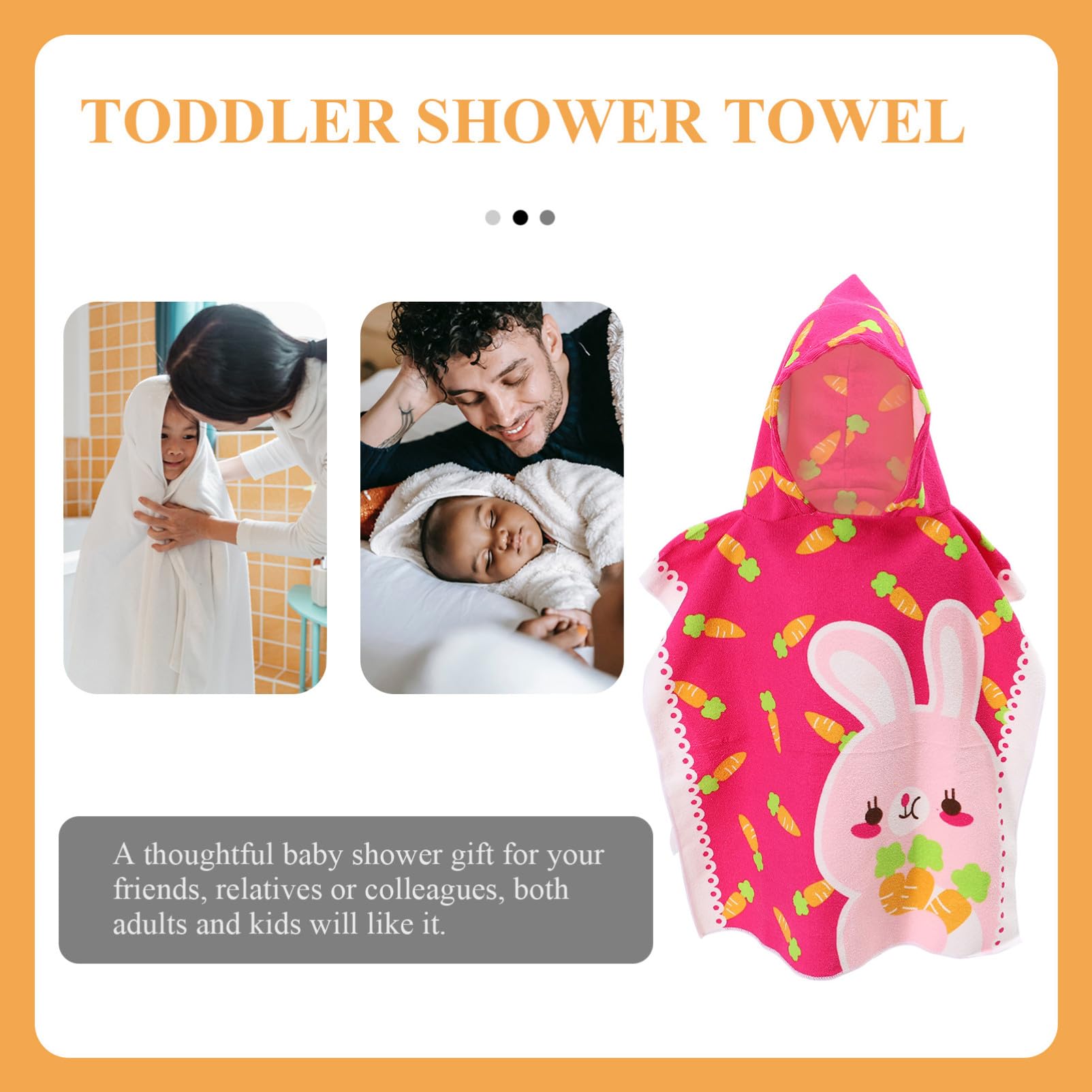 PRETYZOOM 2 Pièces Peignoir pour Enfants Cape Serviettes De Bain pour Bébé Serviettes pour Bébé À Capuche Serviette De Plage pour De Piscine pour Enfants Serviette À Capuche