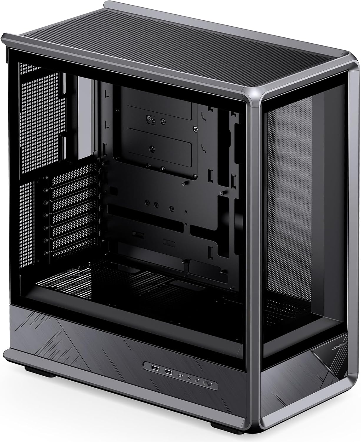 JONSBO D401 ATX Mid Tower PC Case, Frame Structure, Back-Connect MB,High Comp Gaming Dual Chamber Computer Case,GPU 439mm/PSU 200mm/AIO360x2, Desktop Display,Black